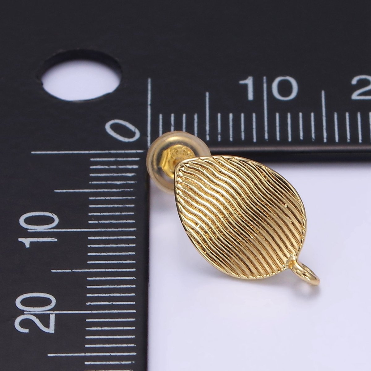 14K Gold Filled 15mm Line - Textured Teardrop Stud Drop Earring Findings | Z814 - DLUXCA
