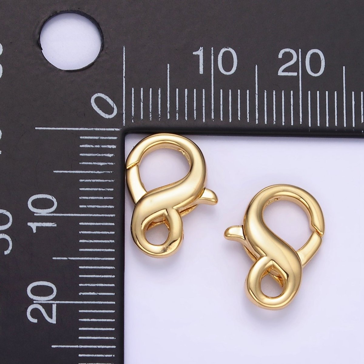 14K Gold Filled 15mm Mini Infinity Lobster Clasps Closure Findings | Z765 - DLUXCA