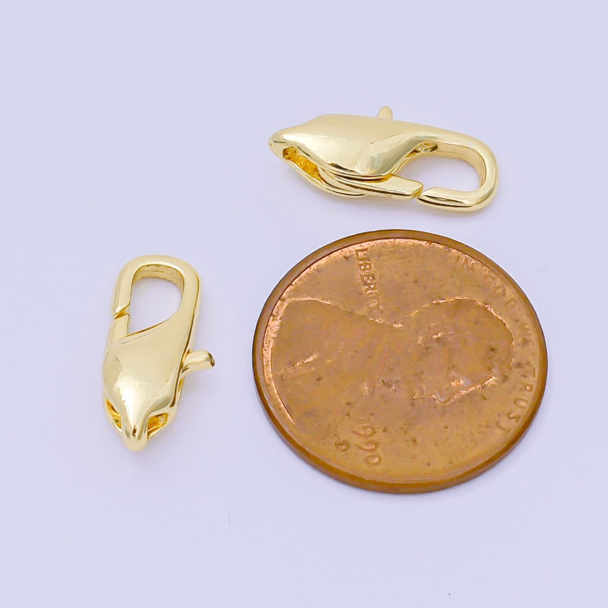 14K Gold Filled 15mm Minimalist Lobster Clasp Closure Finding in Gold & Silver | Z1338 - DLUXCA