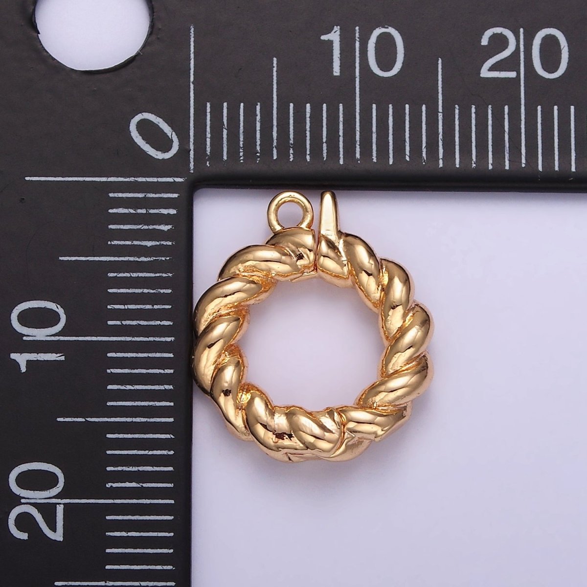 14K Gold Filled 15mm Round Croissant Enhancer Clasps Closure Findings | Z796 - DLUXCA