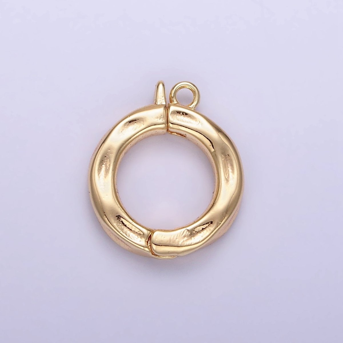 14K Gold Filled 15mm Round Hammered Enhancer Clasps Closure Findings | Z795 - DLUXCA
