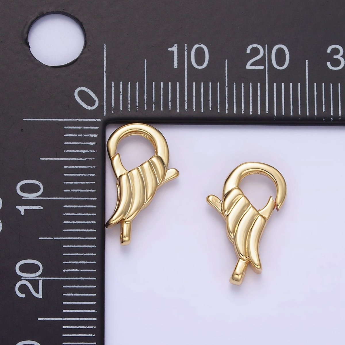 14K Gold Filled 15mm Wings Croissant Lobster Clasps Closure Findings | Z764 - DLUXCA