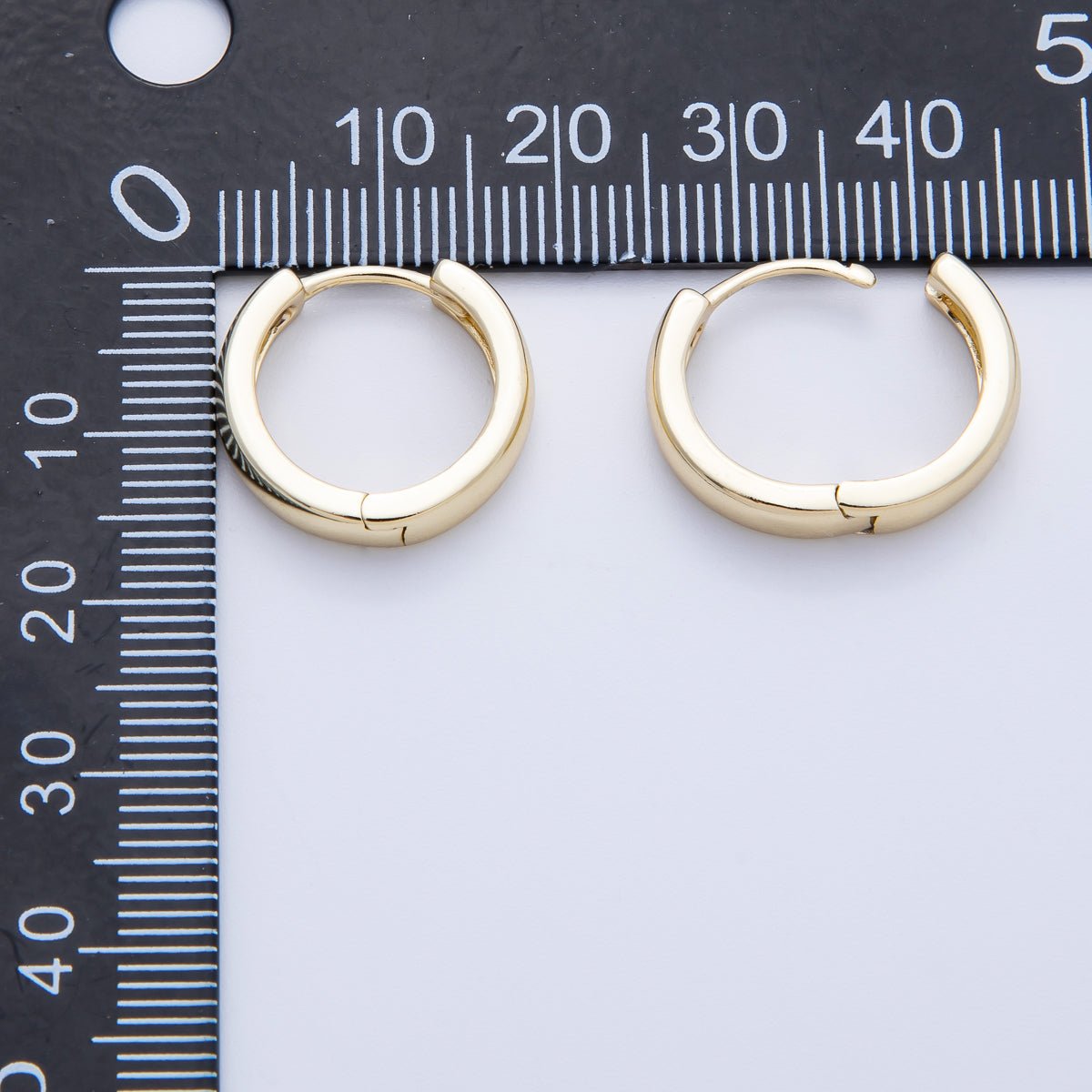 14K Gold Filled 16.6mm Minimalist Huggie | Earrings - 00232 - DLUXCA