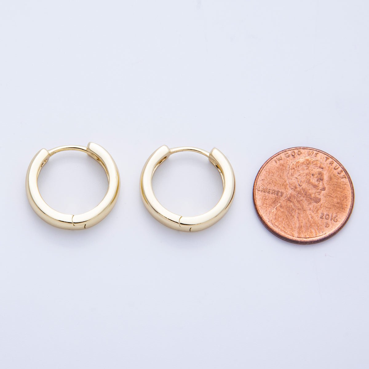 14K Gold Filled 16.6mm Minimalist Huggie | Earrings - 00232 - DLUXCA