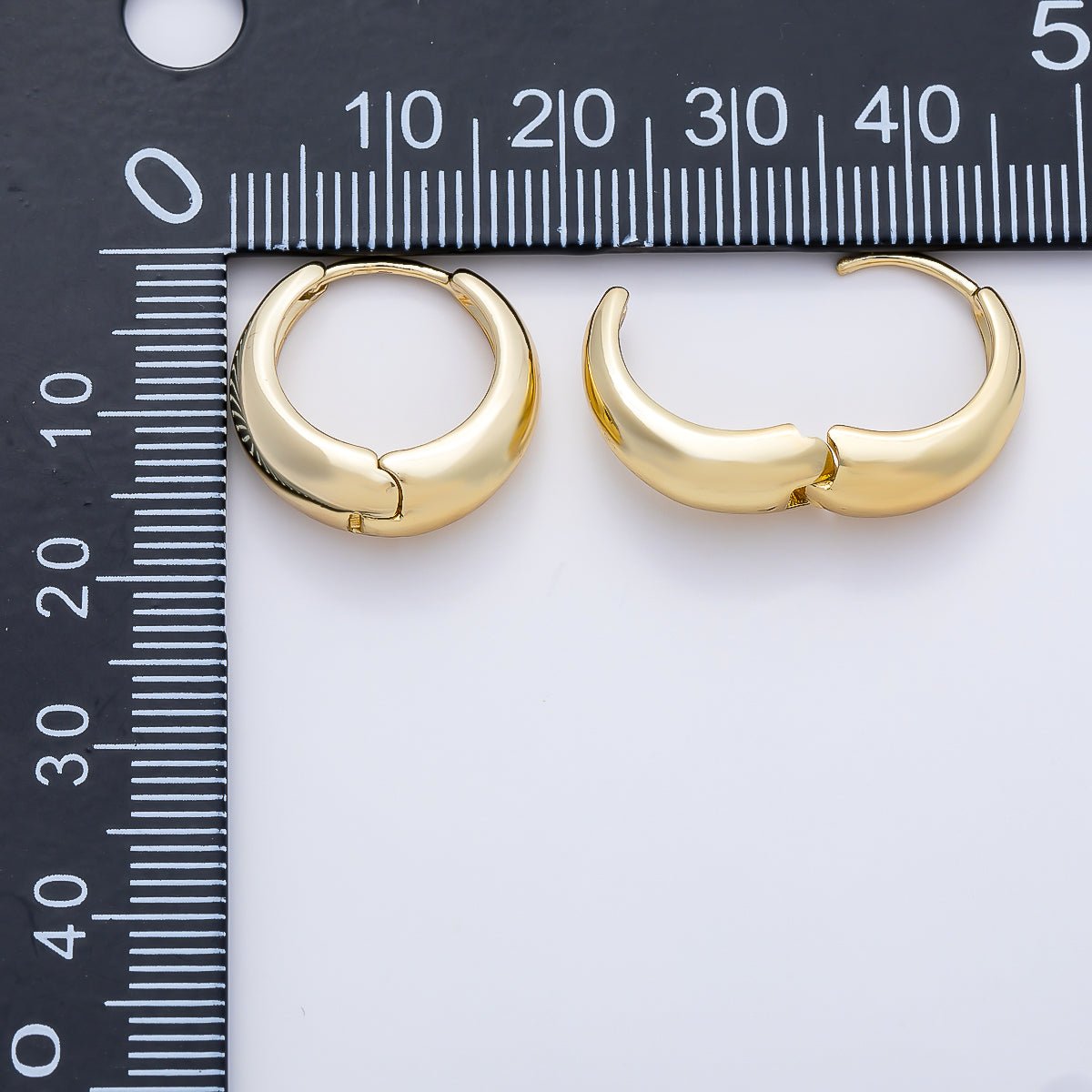 14K Gold Filled 17.8mm Minimalist Dome Huggie | Earrings-00673 - DLUXCA
