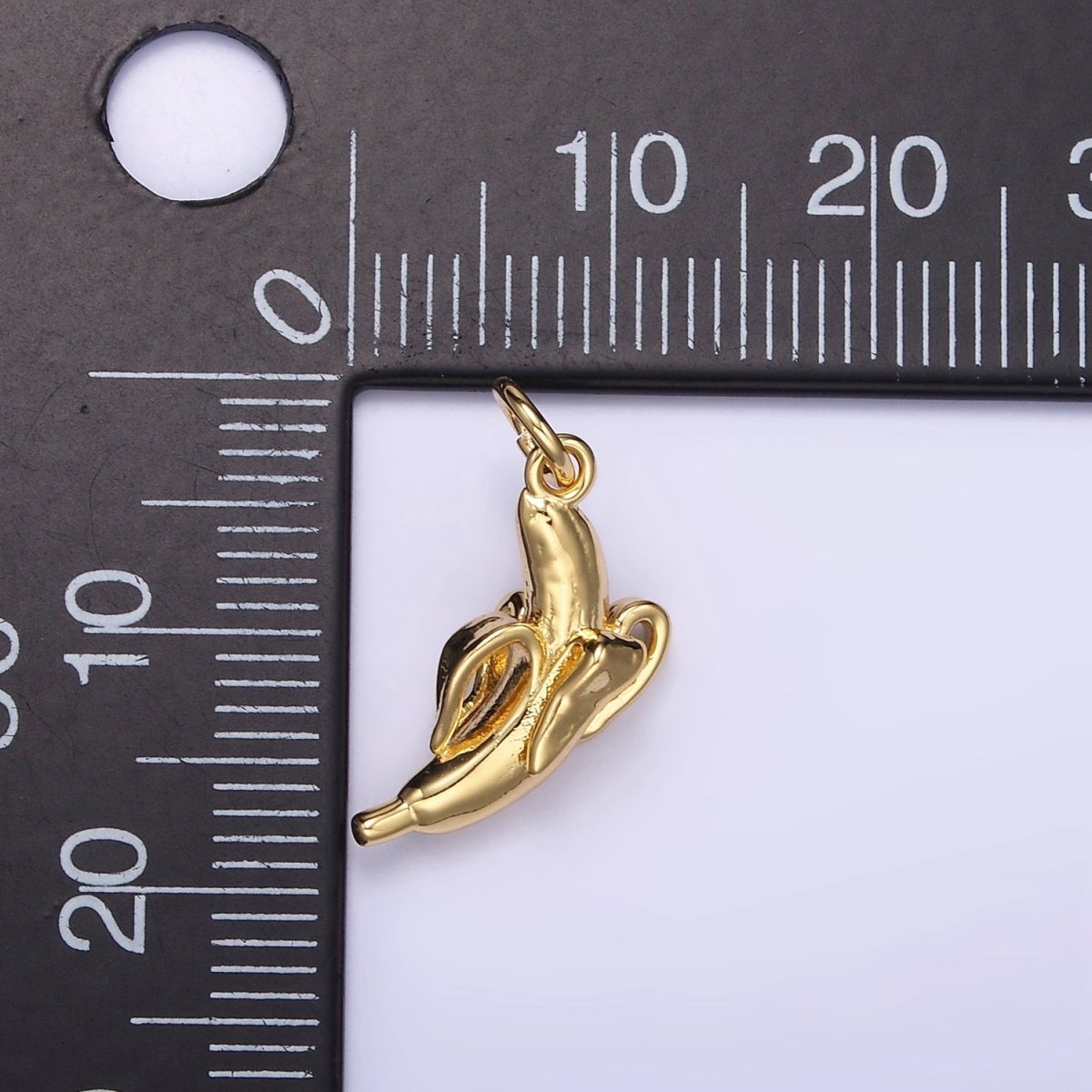 14K Gold Filled 17mm Peeled Banana Fruit Minimalist Charm | D084 - DLUXCA