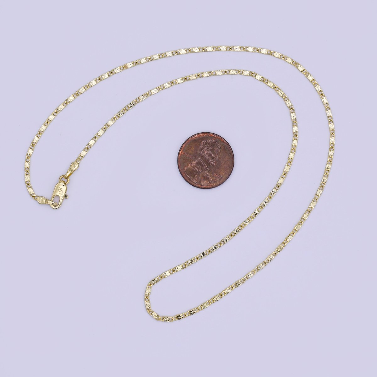 14K Gold Filled 1.7mm Sunburst Chain Link 18 Inch Necklace | WA - 3155 - DLUXCA