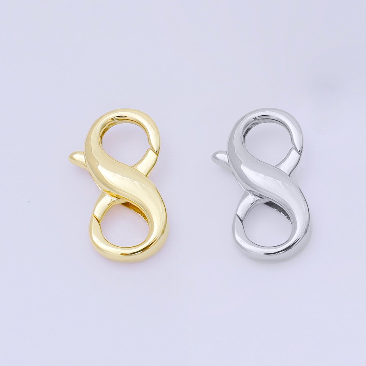 14K Gold Filled 18mm Double Opening Infinity Lobster Clasp Closure Finding in Gold & Silver | Z1339 - DLUXCA