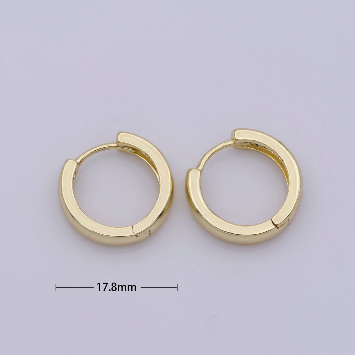 14K Gold Filled 18mm Minimalist Huggie Earrings | AB1213 - DLUXCA