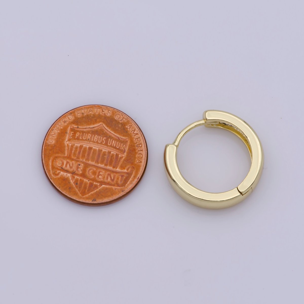 14K Gold Filled 18mm Minimalist Huggie Earrings | AB1213 - DLUXCA