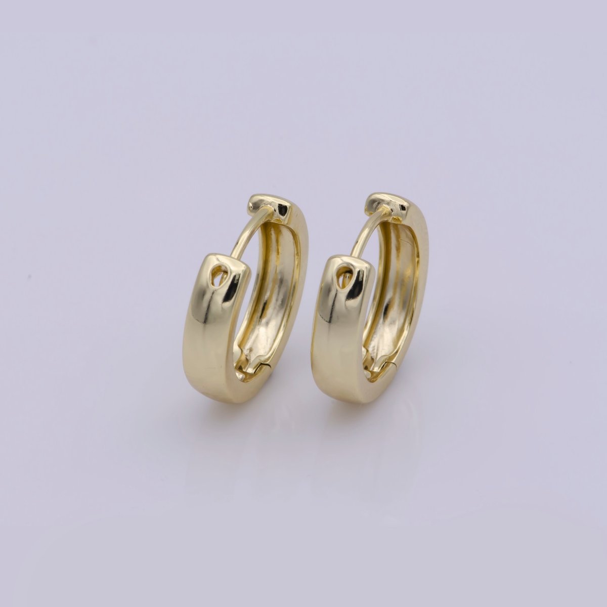 14K Gold Filled 18mm Minimalist Huggie Earrings | AB1213 - DLUXCA