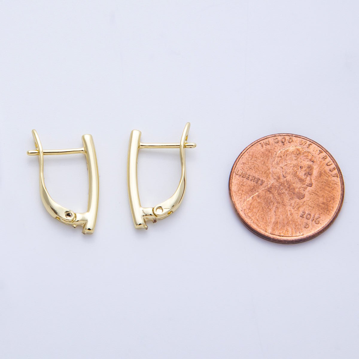 14K Gold Filled 19mm Minimalist English Lock Latch Hoop | Earrings - 00227 - DLUXCA