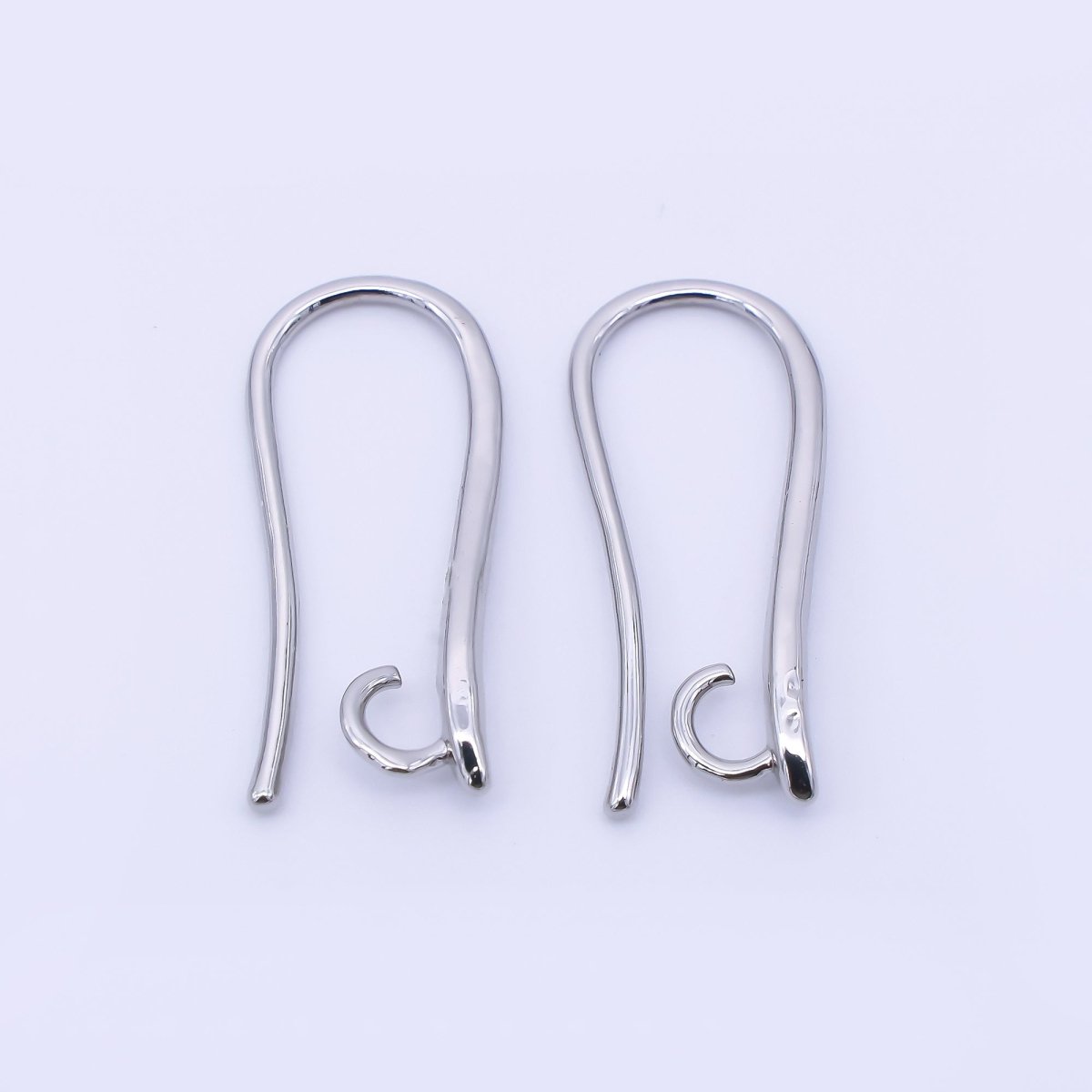 14K Gold Filled 19mm Minimalist Fish Hook Open Loop Earring Findings in Gold & Silver | Z1333 Z1334 - DLUXCA