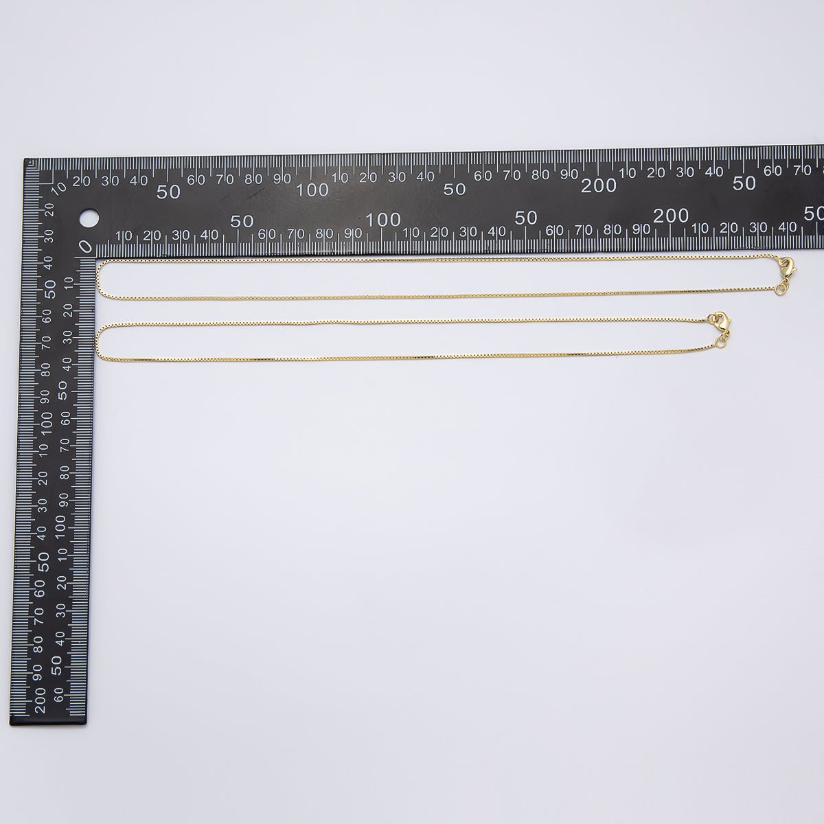 14K Gold Filled 1mm Minimalist Box Chain 18 Inch, 20 Inch Necklace | WA - 04275 WA - 04276 - DLUXCA