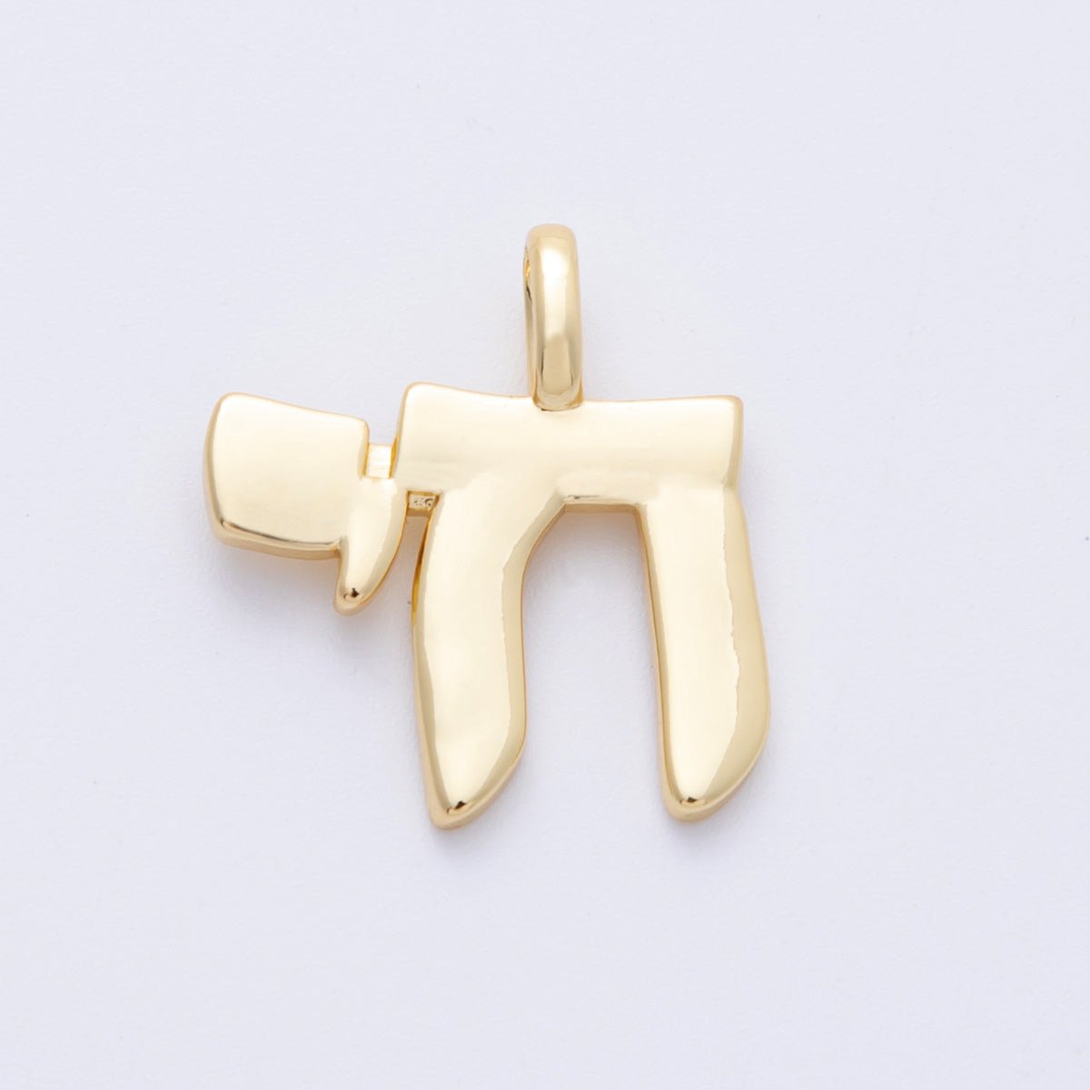 14K Gold Filled 20.5mm "Chai" Hebrew Letter Minimalist Pendant | Charms - 00076 - DLUXCA