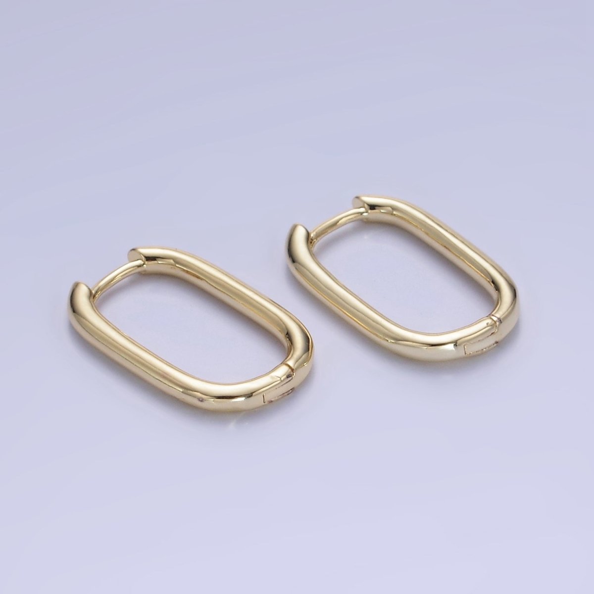 14K Gold Filled 20mm, 30mm Oblong Hoop Earrings in Gold & Silver | AB1336 AB1337 - DLUXCA