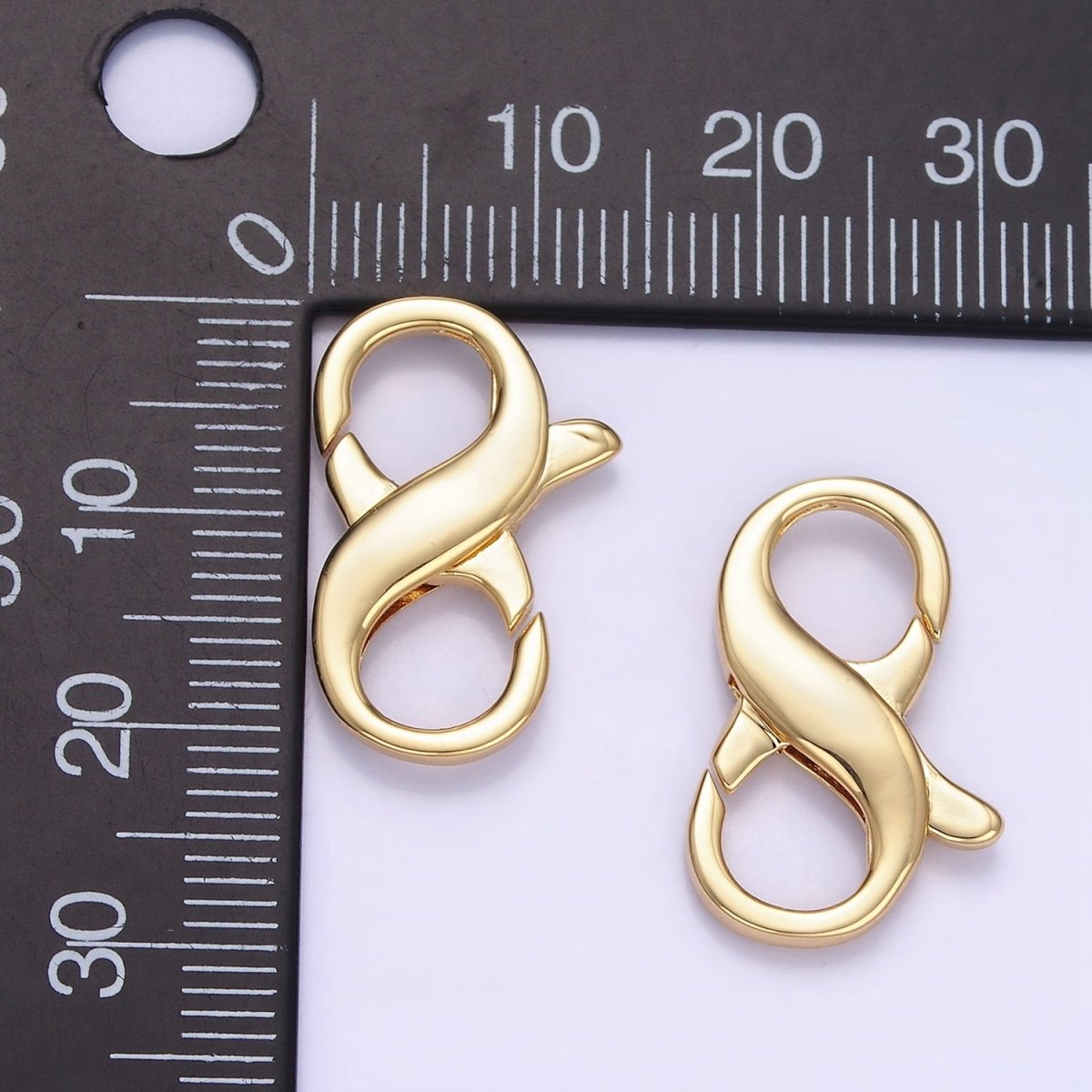14K Gold Filled 20mm Double Infinity Lobster Clasps Closure Findings | Z767 - DLUXCA