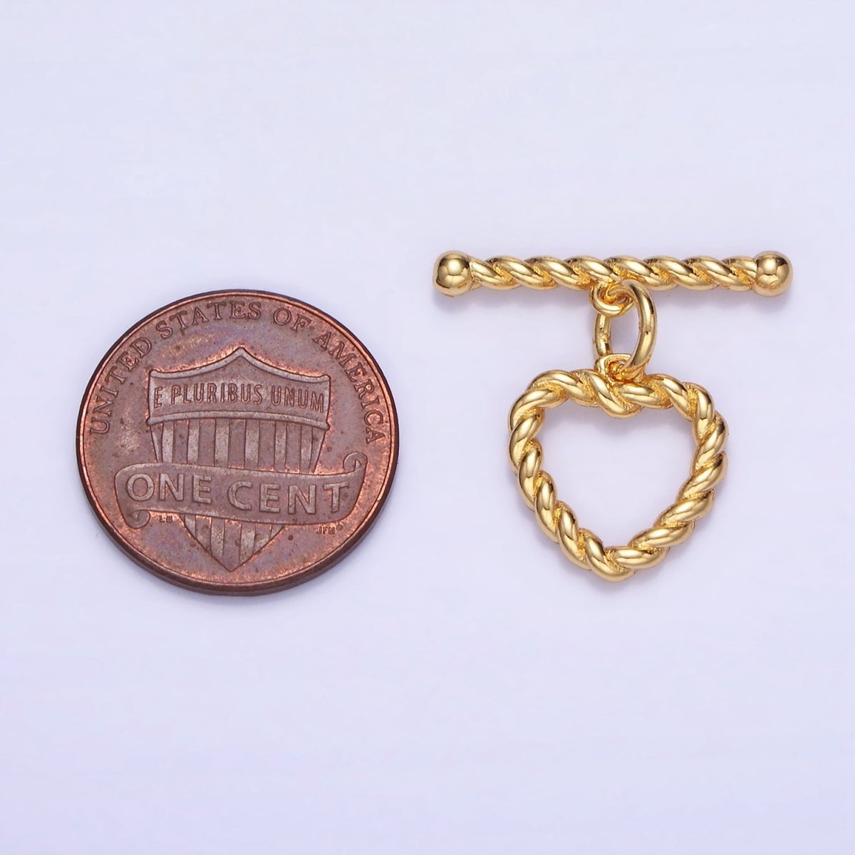 14K Gold Filled 20mm Heart Croissant Toggle Clasps Closure Findings | Z778 - DLUXCA