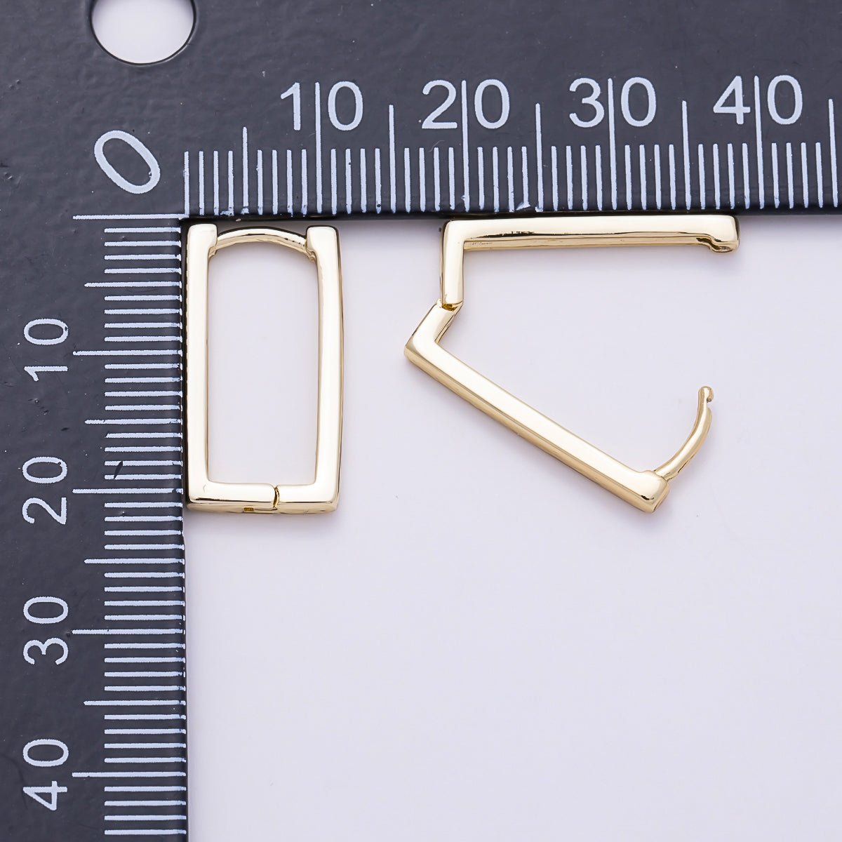 14K Gold Filled 20mm Minimalist Thin Rectangle Hoop | Earrings-00760 - DLUXCA