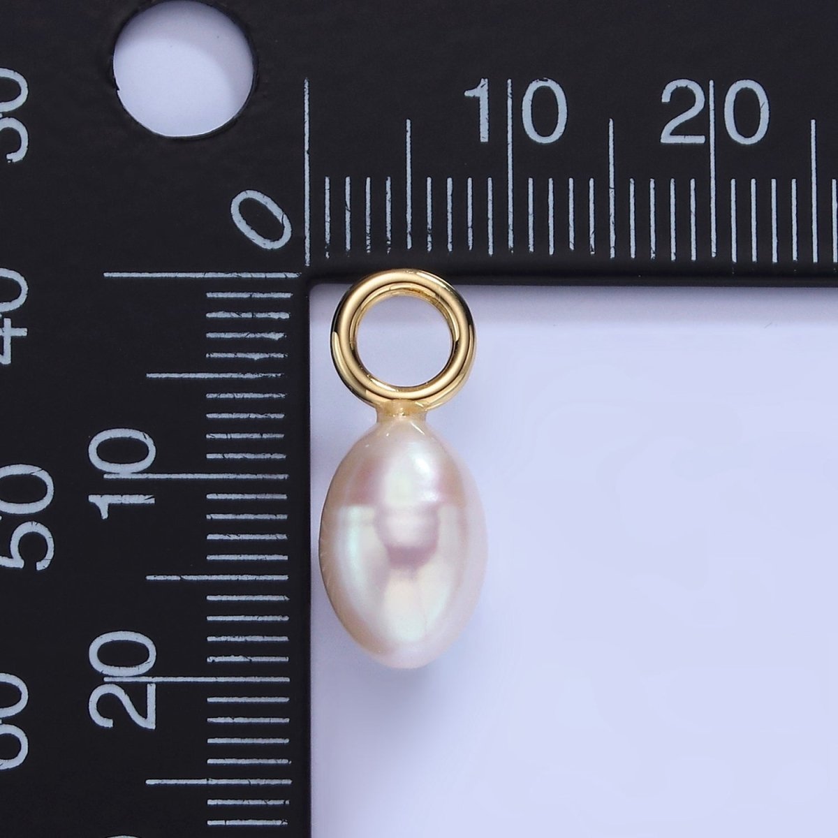14K Gold Filled 20mm White Shell Pearl Drop Pendant | P1744 - DLUXCA