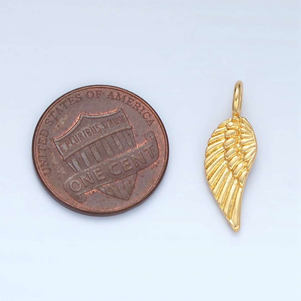 14K Gold Filled 21mm Angel Wings Minimalist Charm | AG881 - DLUXCA