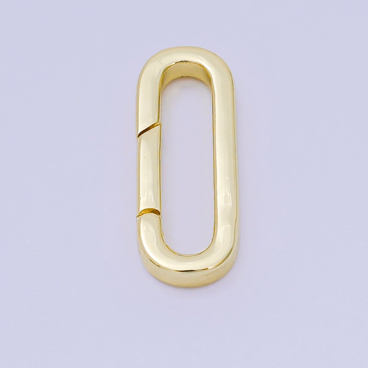 14K Gold Filled 21mm Long Oval Push Gate Clasp Closure Finding in Gold & Silver | Z1335 - DLUXCA