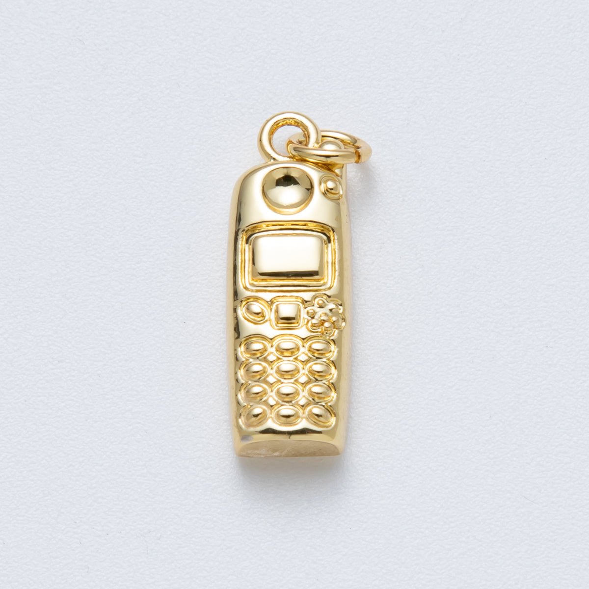 14K Gold Filled 21mm Minimalist Cordless Mobile Phone 3D Multidimensional Charm | Charms - 00037 - DLUXCA