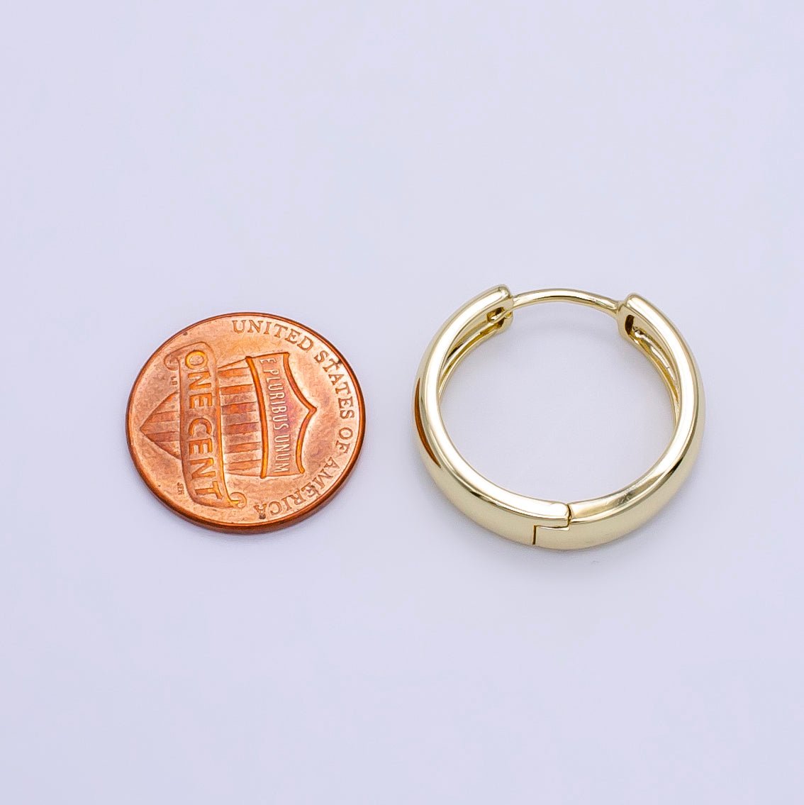 14K Gold Filled 22mm Minimalist Hoop Earrings | AB1211 - DLUXCA