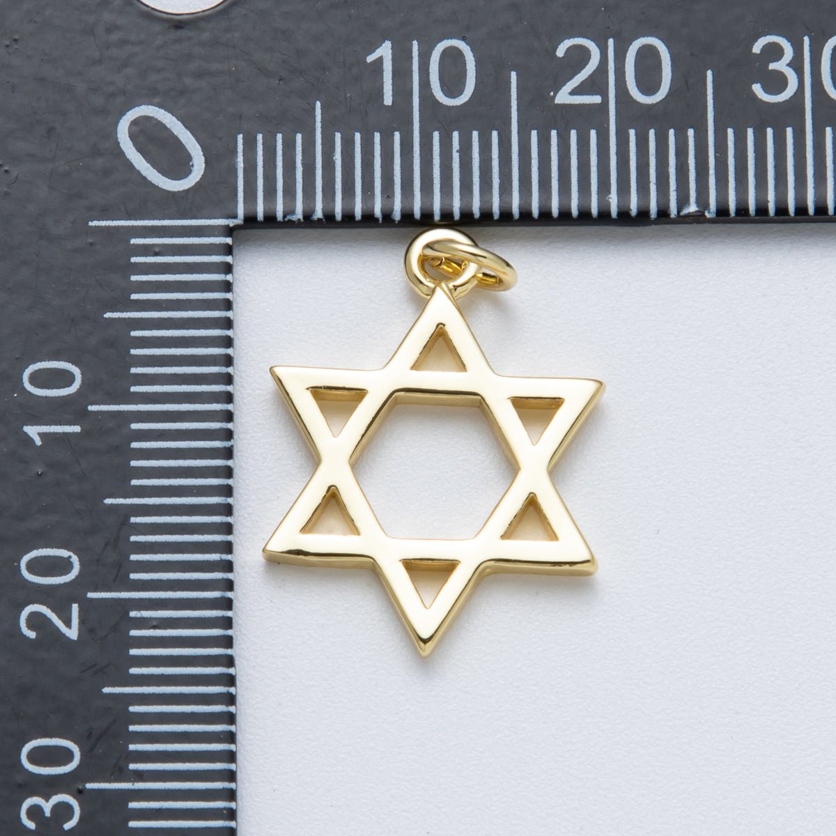 14K Gold Filled 23mm Minimalist Star of David Open Charm | Charms - 00019 - DLUXCA