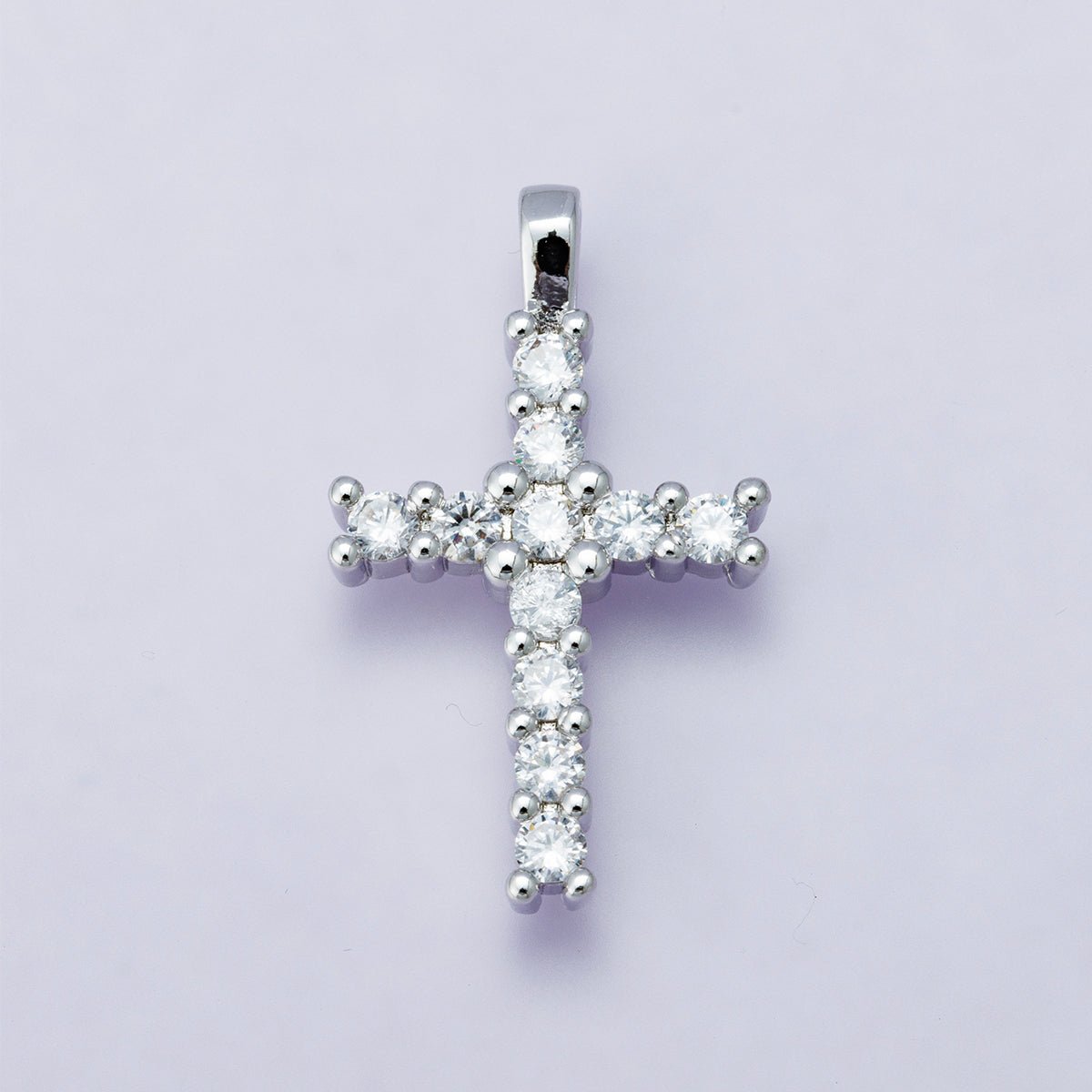 14K Gold Filled 24mm Micro Paved CZ Religious Cross Pendant in Gold, Silver, Rose Gold | H00230 - DLUXCA