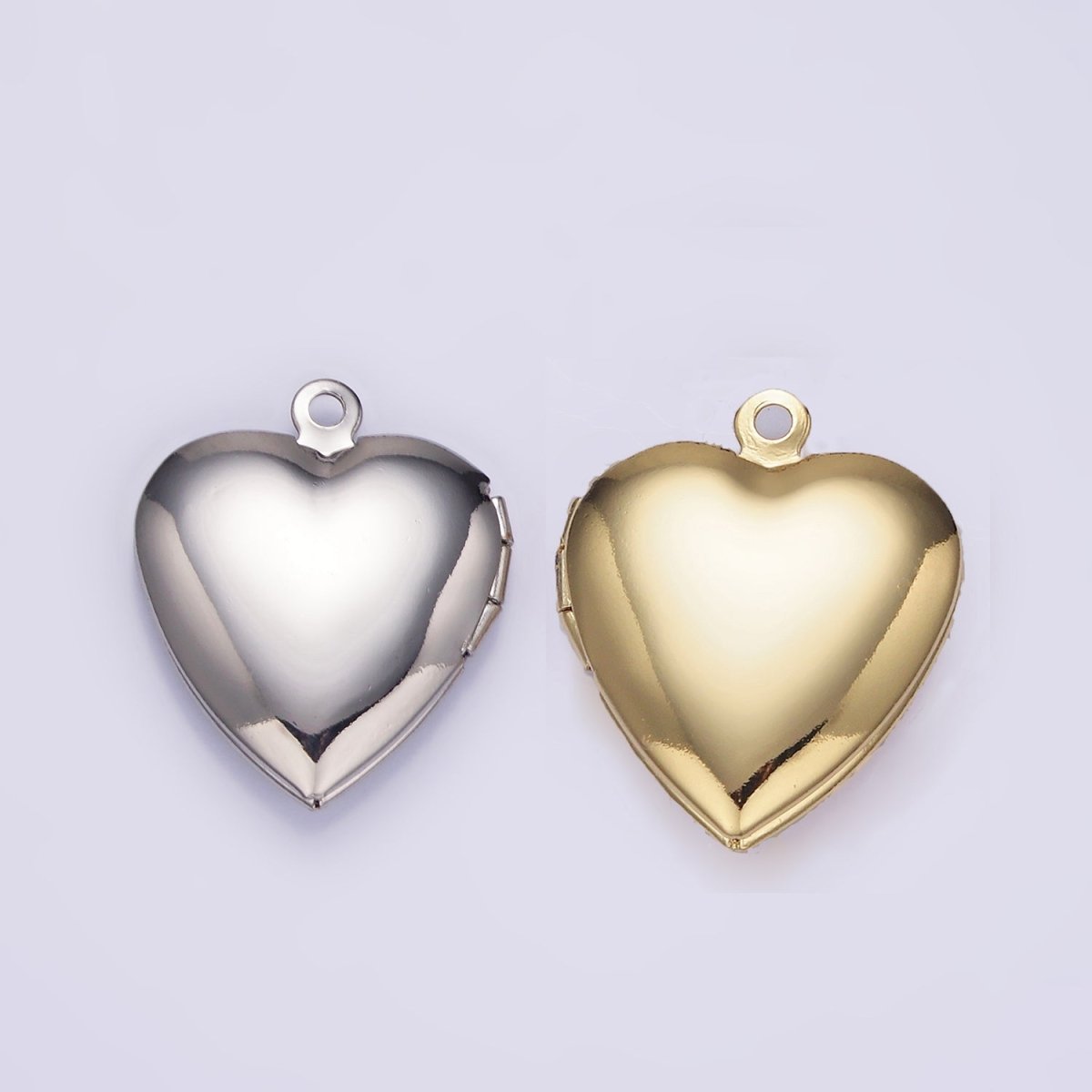 14K Gold Filled 24mm Minimalist Heart Locket Pendant | D316 - DLUXCA