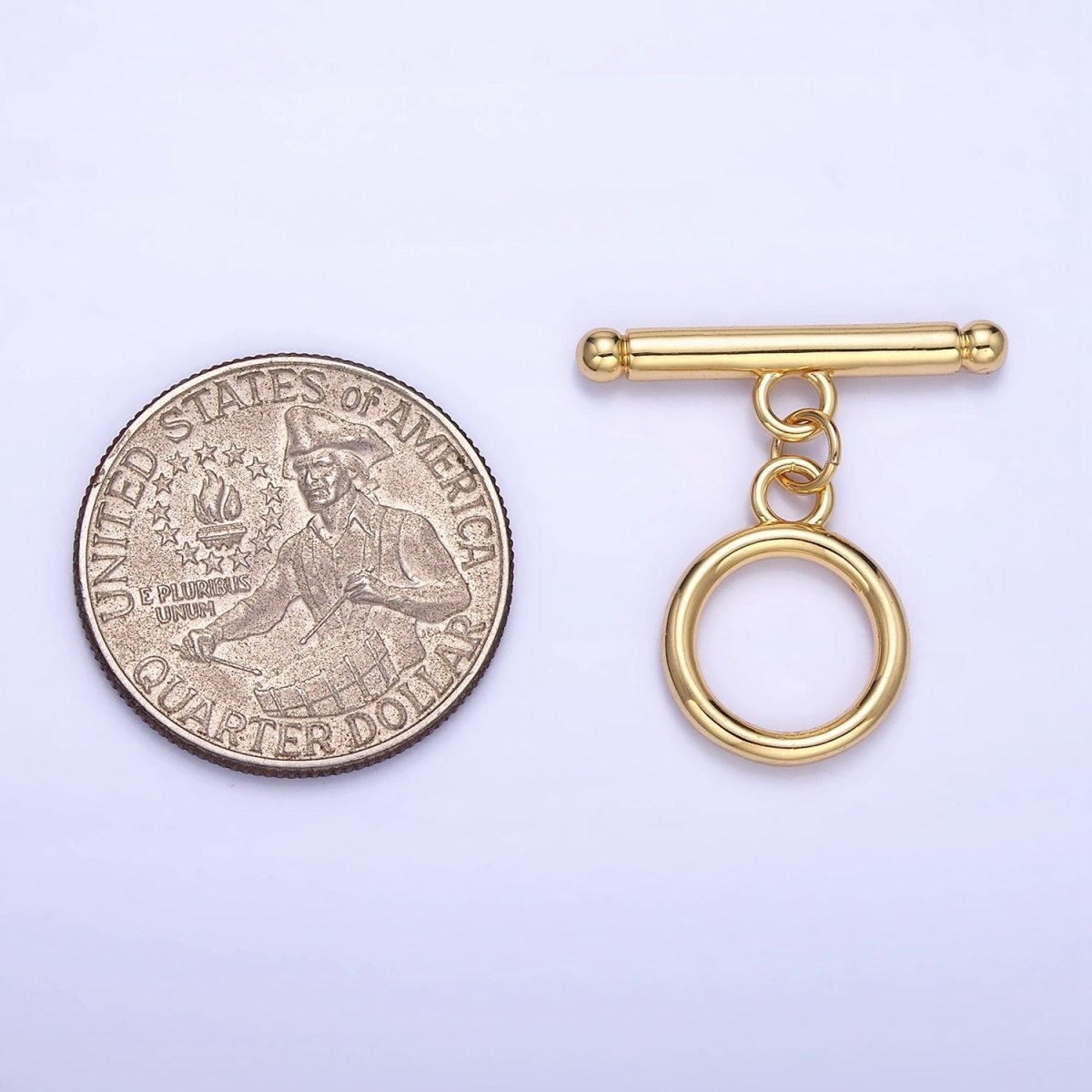 14K Gold Filled 24mm Minimalist Toggle Clasps Closure Findings | L614 - DLUXCA