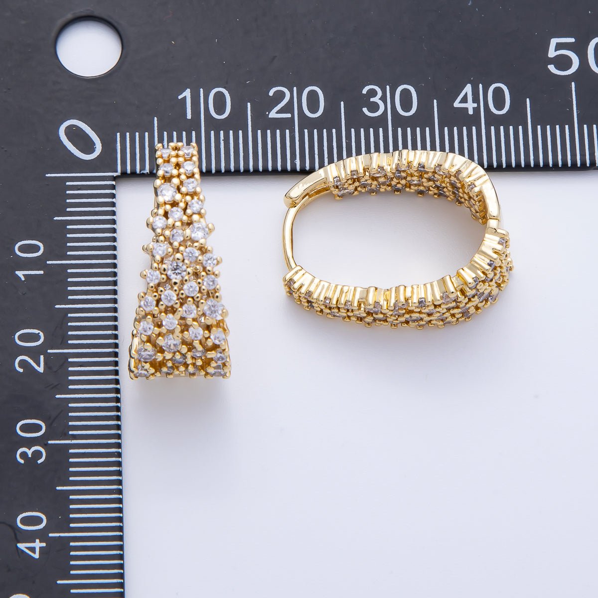 14K Gold Filled 24mm Statement Micro Paved CZ Cluster Hoop Earrings | EARRINGS - 00002 EARRINGS - 00003 - DLUXCA