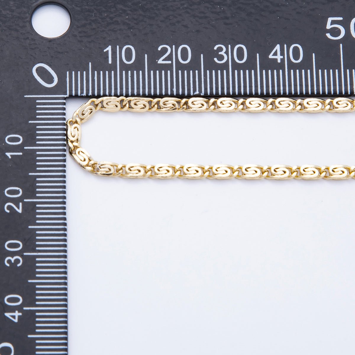 14K Gold Filled 2.5mm Minimalist Scroll Chain 18 Inch Necklace | WA - 04195 - DLUXCA