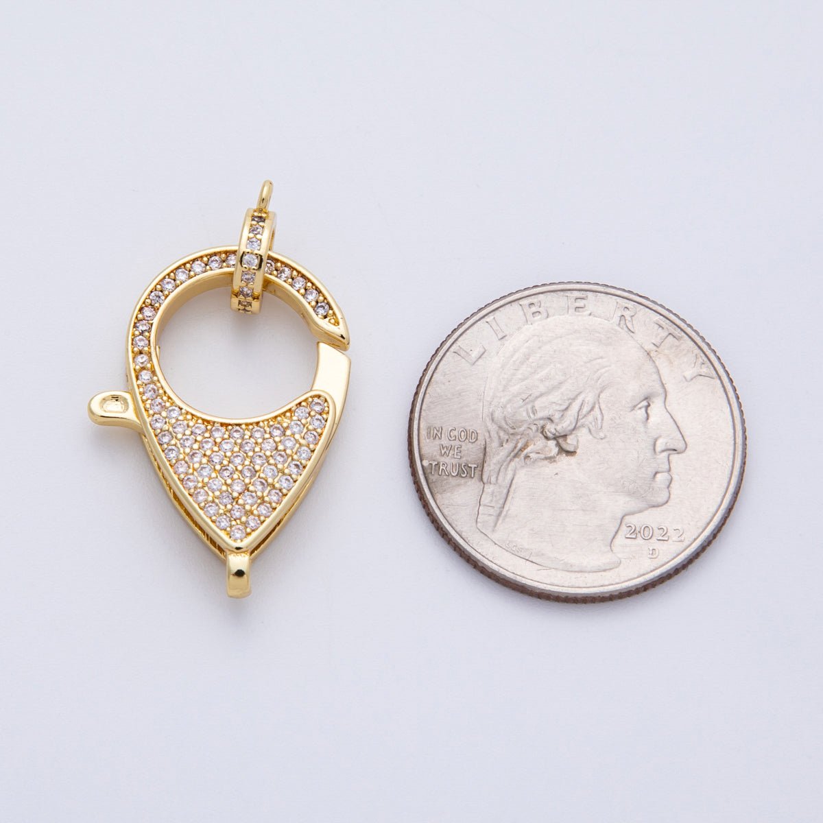 14K Gold Filled 26.5mm Micro Paved CZ Lobster Claw Clasps Finding | Z1524 - DLUXCA