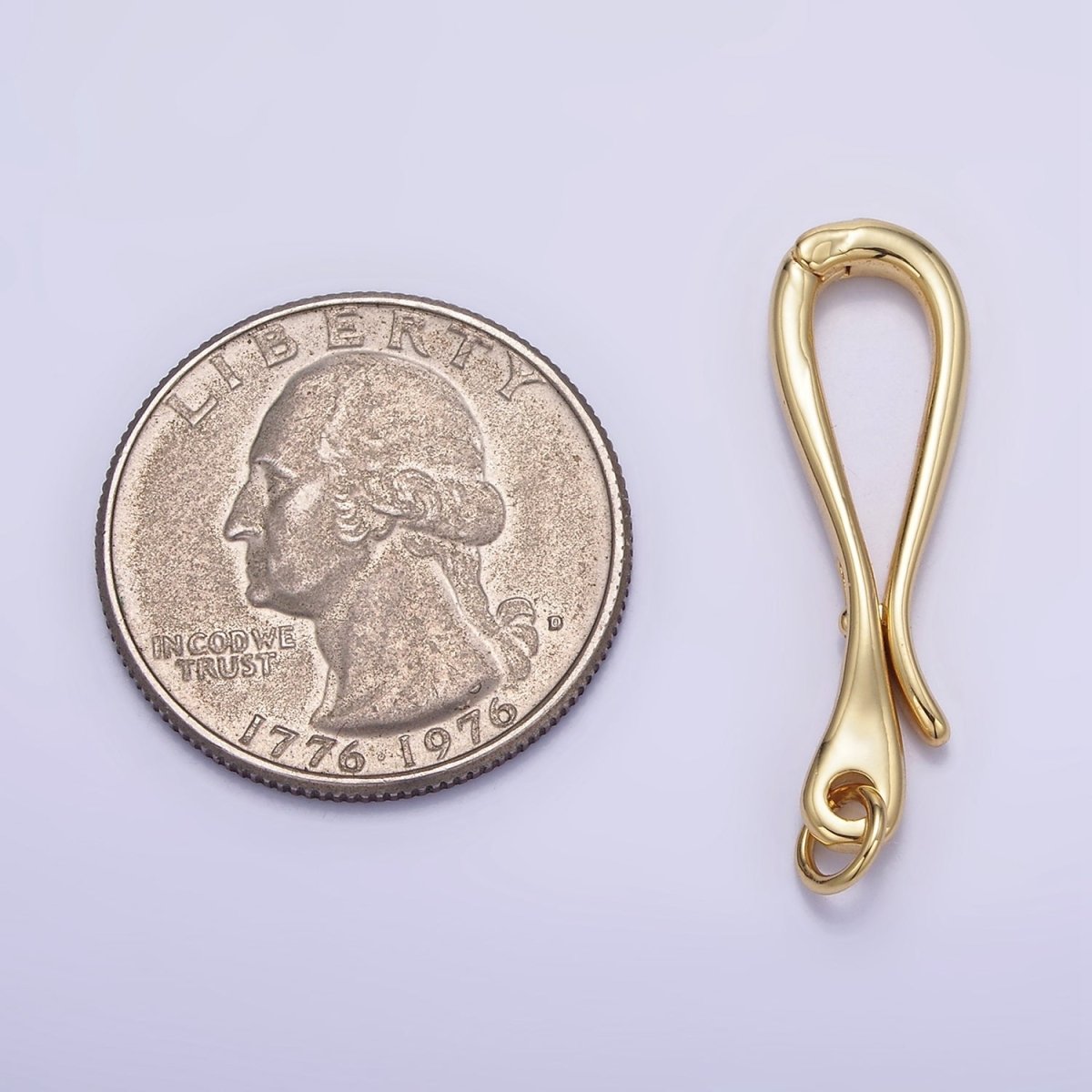 14K Gold Filled 30mm Curved Snap Latch Closure Findings | Z343 - DLUXCA