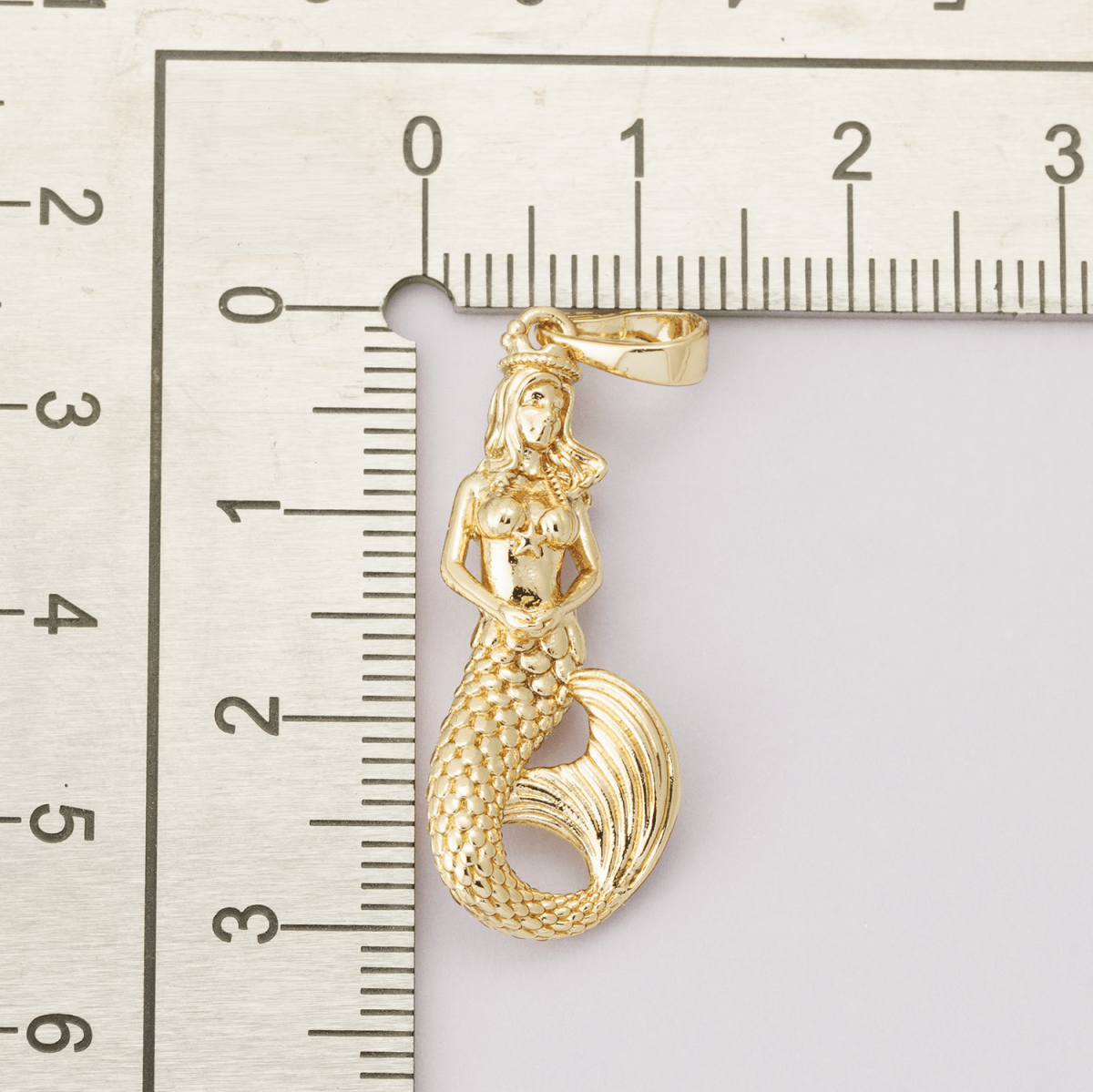 14K Gold Filled 30mm Mermaid Sea Multidimensional 3D Pendant | I00004 - DLUXCA