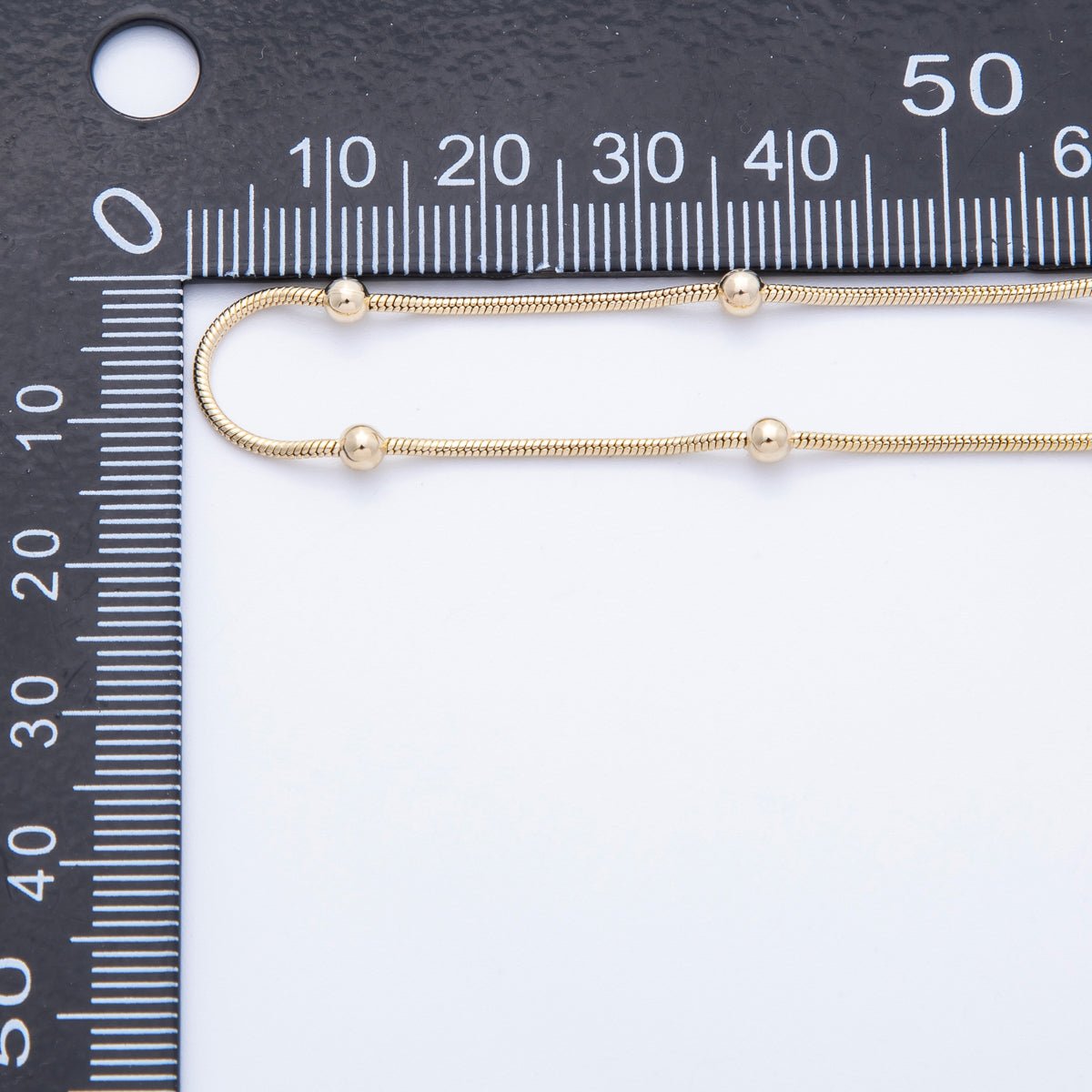 14K Gold Filled 3mm Round Ball Satellite Snake Chain 19 Inch Necklace | WA - 04194 - DLUXCA