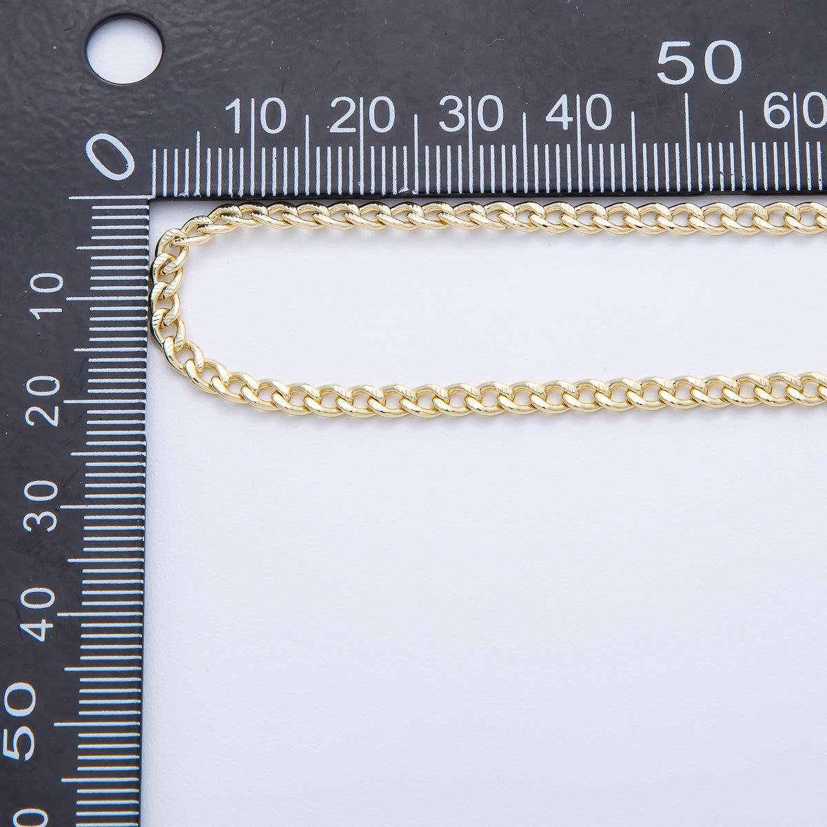 14K Gold Filled 4.3mm x 3mm Textured Curb Unfinished Chain by Yard | Roll - 1824 - DLUXCA