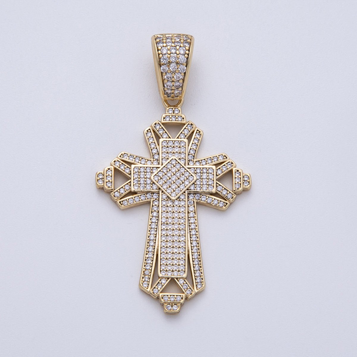 14K Gold Filled 44mm Religious Passion Cross Pendant | Charms - 00136 - DLUXCA
