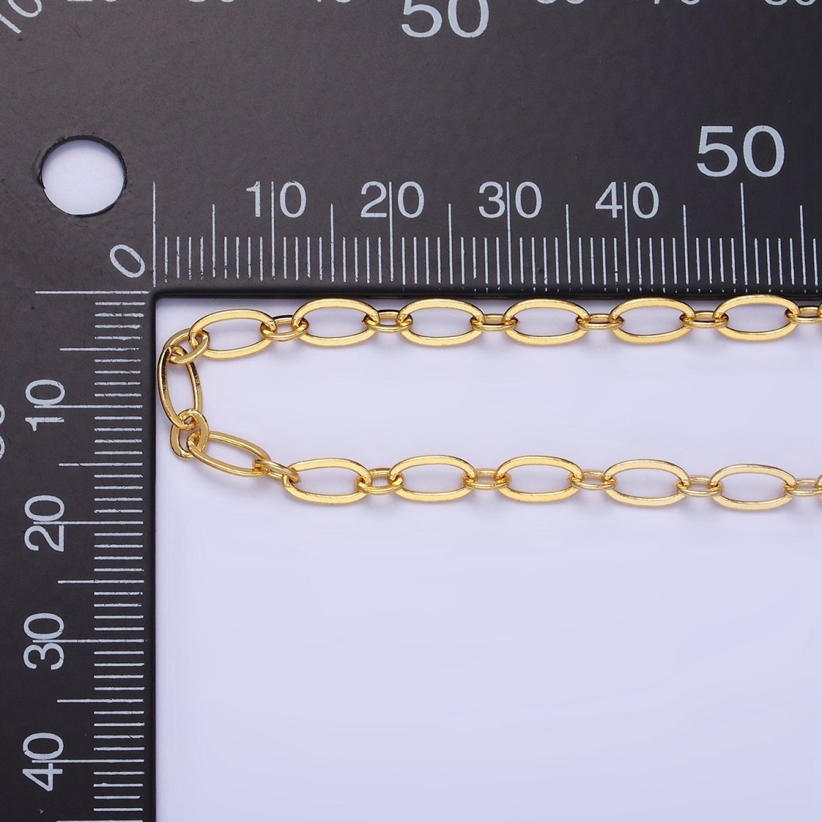 14K Gold Filled 4mm Minimalist Cable Link Unfinished Chain by Yard | Roll-1510 - DLUXCA