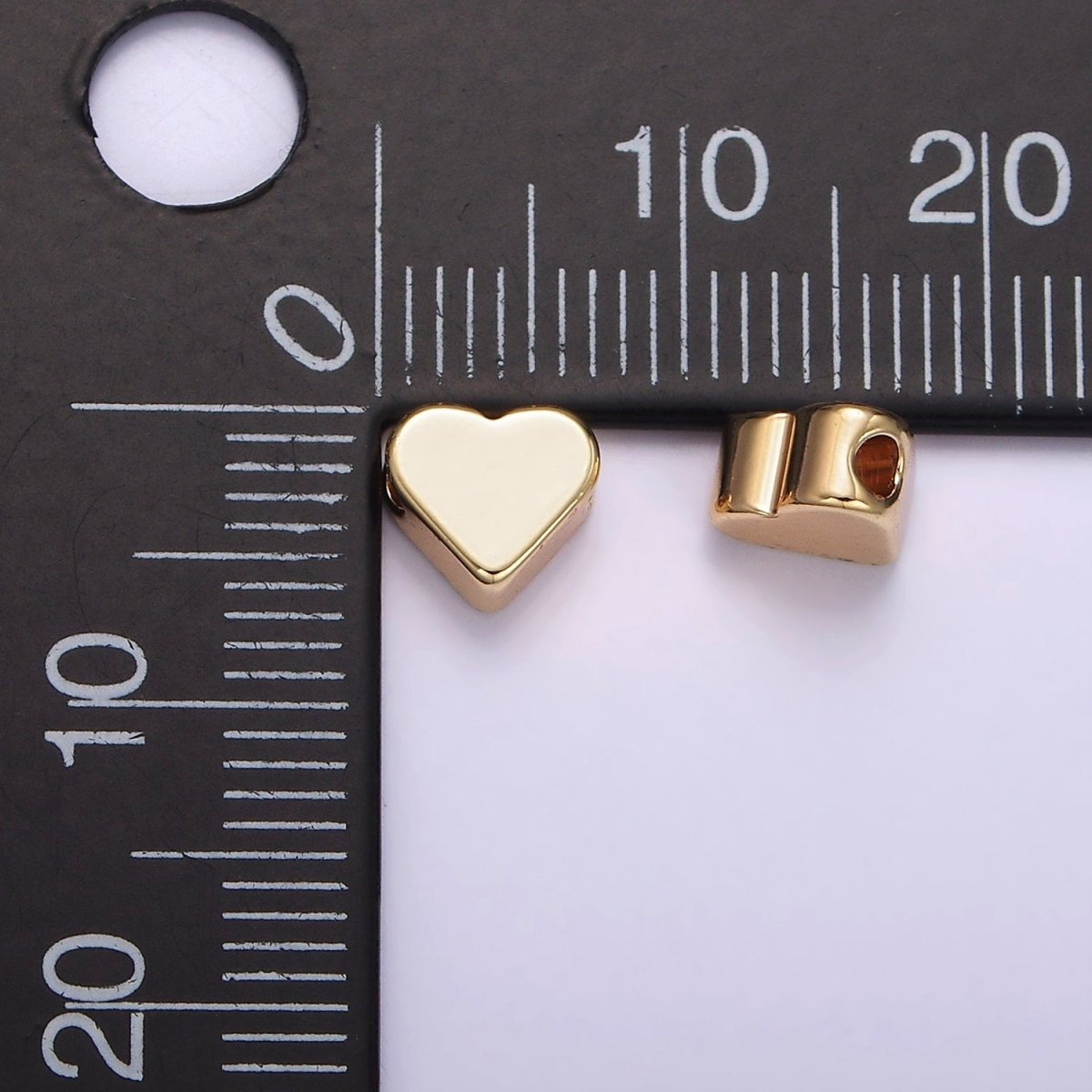 14K Gold Filled 6mm Mini Minimalist Heart Bead | B874 - DLUXCA