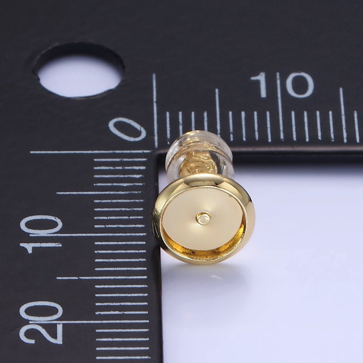 14K Gold Filled 8mm, 10mm Round Minimalist Drill Stud Earrings Findings | Z761 Z763 - DLUXCA