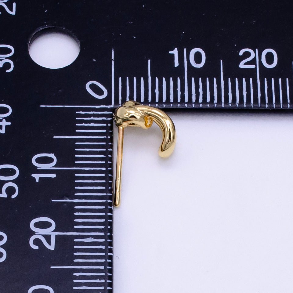 14K Gold Filled 8mm Knot Tied Mini C-Shaped Hoop Earrings | AB1172 - DLUXCA