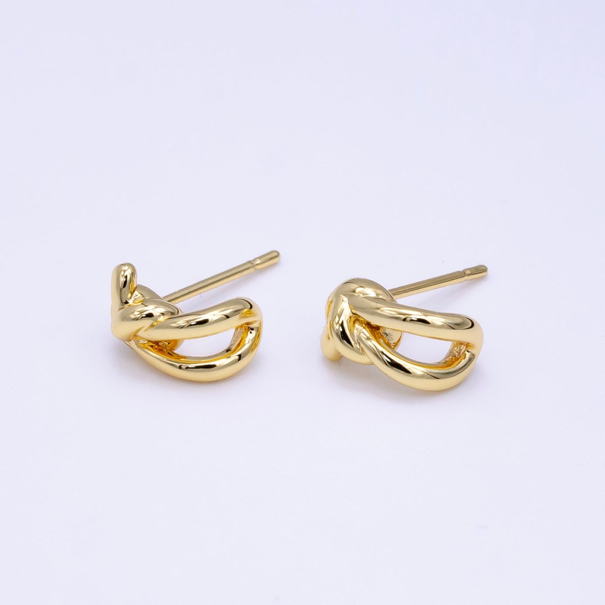 14K Gold Filled 8mm Knot Tied Mini C-Shaped Hoop Earrings | AB1172 - DLUXCA