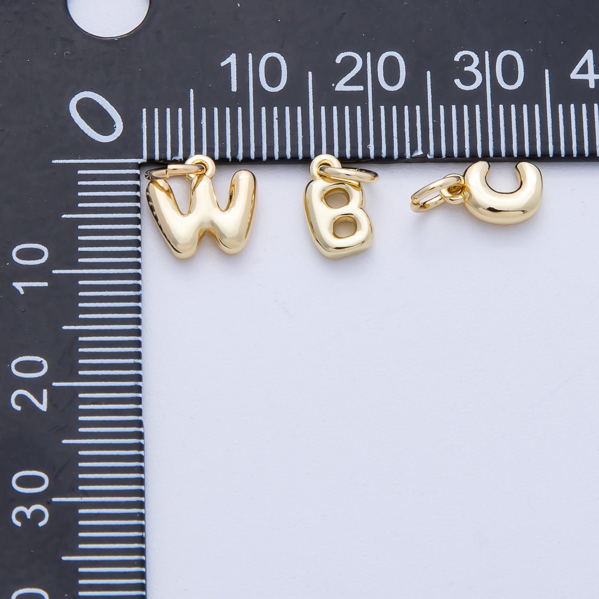 14K Gold Filled 9mm Initial Letter Chubby Balloon Alphabet Charm | AF - 261 - AF273 - DLUXCA