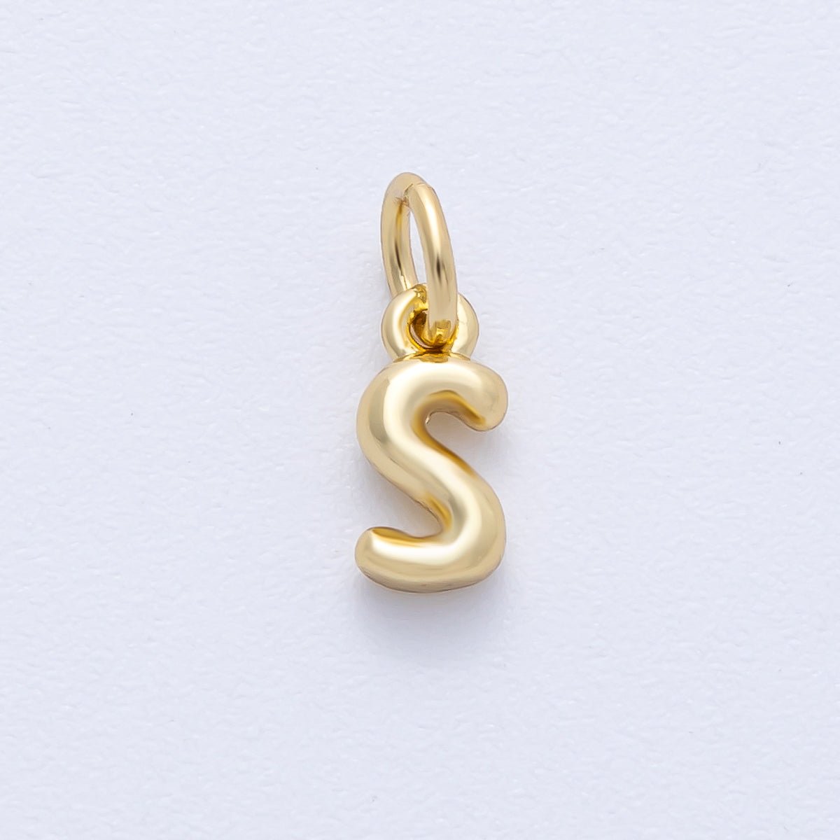 14K Gold Filled 9mm Initial Letter Chubby Balloon Alphabet Charm | AF - 261 - AF273 - DLUXCA