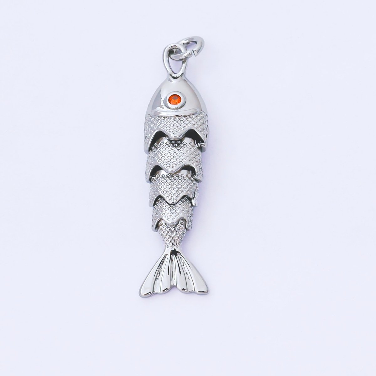 14K Gold Filled 9mm Orange Round CZ Under the Sea Fish Moveable Animals Charm | AF1525 AF1526 - DLUXCA