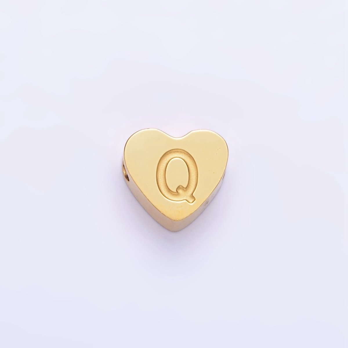 14K Gold Filled Alphabet Letter Engraved Heart Bead | A1552 - A1564 - DLUXCA