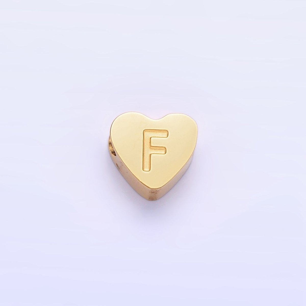 14K Gold Filled Alphabet Letter Engraved Heart Bead | A1552 - A1564 - DLUXCA